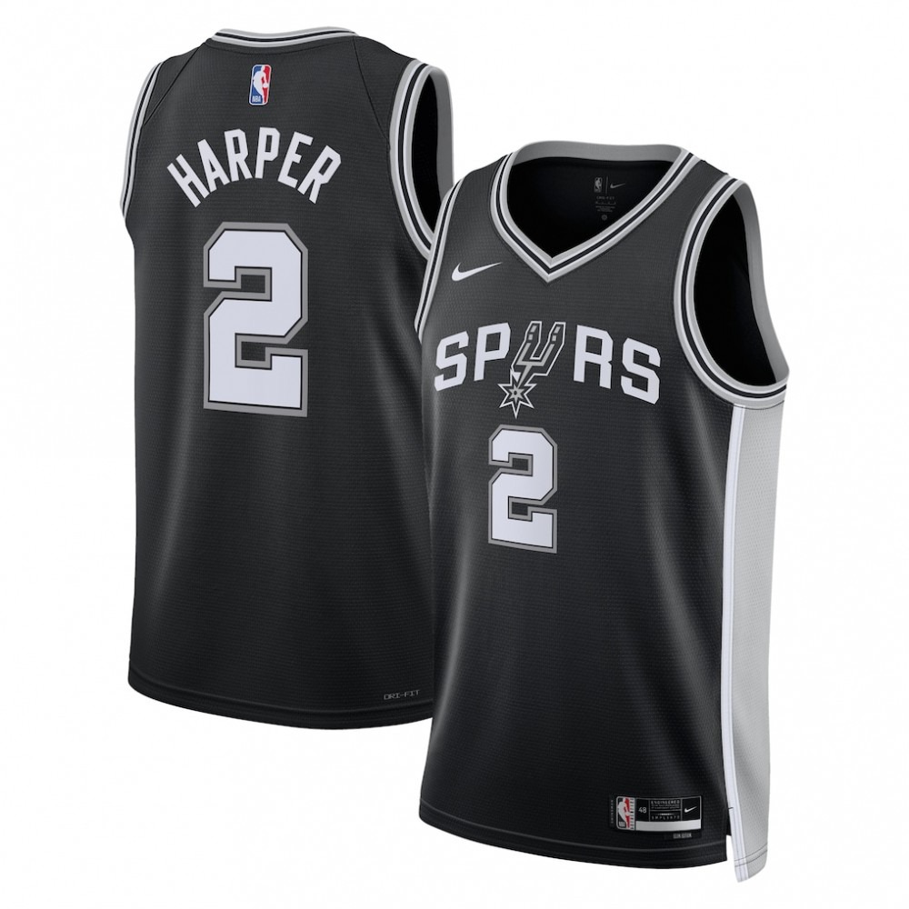 Dylan Harper San Antonio Spurs Unisex 2025 NBA Draft First Round Pick Swingman Jersey - Icon Edition - Black-Pro Kit Vault | Brand New 26/27 Sports Jerseys